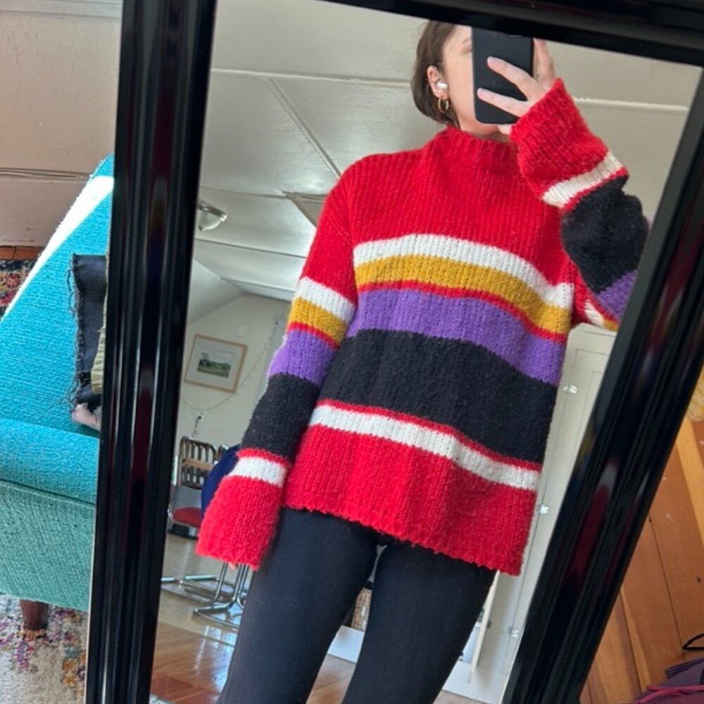 Oversized striped sweater